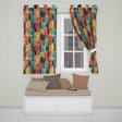 Abstract Vibrant Cityscape Architecture Geometric Style Seamless Pattern  Readymade Eyelet Ring Top Thermal 100% Blackout Curtains