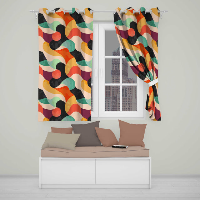 Abstract Organic Fluid Shapes  Color Flow Seamless Pattern  Readymade Eyelet Ring Top Thermal 100% Blackout Curtains