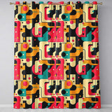 Bold Geometric Abstract Shapes Mid Century Color Block Pattern Seamless Pattern  Readymade Eyelet Ring Top Thermal 100% Blackout Curtains
