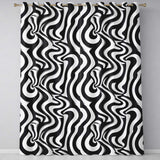 Black White Zebra Wave Optical Abstract Seamless Pattern  Readymade Eyelet Ring Top Thermal 100% Blackout Curtains