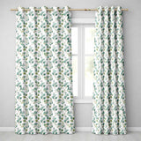 Soft Green Eucalyptus Leaves Watercolor Botanical Seamless Pattern  Readymade Eyelet Ring Top Thermal 100% Blackout Curtains
