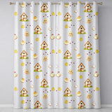 Cute Cartoon Chickens Farmhouse Pattern Neutral Cream Background Seamless  Readymade Eyelet Ring Top Thermal 100% Blackout Curtains
