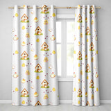 Cute Cartoon Chickens Farmhouse Pattern Neutral Cream Background Seamless  Readymade Eyelet Ring Top Thermal 100% Blackout Curtains