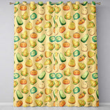 Cute Kawaii Vegetables Corn Carrot Pumpkin Beige Background Seamless Pattern  Readymade Eyelet Ring Top Thermal 100% Blackout Curtains