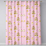 Cute Baby Chick Hen Coop Farm Blush Pink Background Seamless Pattern  Readymade Eyelet Ring Top Thermal 100% Blackout Curtains