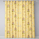 Cute Baby Chick Hen Coop Farm Light Grey Background Seamless Pattern  Readymade Eyelet Ring Top Thermal 100% Blackout Curtains