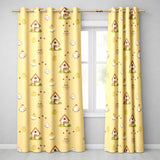 Cute Baby Chick Hen Coop Farm Light Grey Background Seamless Pattern  Readymade Eyelet Ring Top Thermal 100% Blackout Curtains