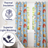 Cute Baby Goat Barn Hay Milk Farm Seamless Pattern  Readymade Eyelet Ring Top Thermal 100% Blackout Curtains