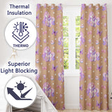 Cute Unicorn Pastel Stars Birds Bows Candy Peach Seamless Pattern  Readymade Eyelet Ring Top Thermal 100% Blackout Curtains