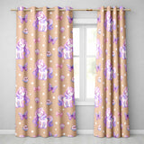 Cute Unicorn Pastel Stars Birds Bows Candy Peach Seamless Pattern  Readymade Eyelet Ring Top Thermal 100% Blackout Curtains