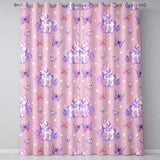 Cute Unicorn Pastel Stars Birds Bows Candy Pink Seamless Pattern  Readymade Eyelet Ring Top Thermal 100% Blackout Curtains