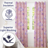 Cute Unicorn Pastel Stars Birds Bows Candy Pink Seamless Pattern  Readymade Eyelet Ring Top Thermal 100% Blackout Curtains