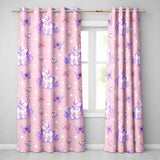 Cute Unicorn Pastel Stars Birds Bows Candy Pink Seamless Pattern  Readymade Eyelet Ring Top Thermal 100% Blackout Curtains