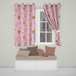 Cute Autumn Scarecrow Pumpkins Flying Birds Pink Seamless Pattern  Readymade Eyelet Ring Top Thermal 100% Blackout Curtains