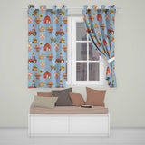 Cute Autumn Farm Barn Scarecrow Sunflower Floral Sky Seamless Pattern  Readymade Eyelet Ring Top Thermal 100% Blackout Curtains