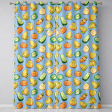 Cute Kawaii Autumn Vegetables Corn Pumpkin Carrot Sky Seamless Pattern  Readymade Eyelet Ring Top Thermal 100% Blackout Curtains