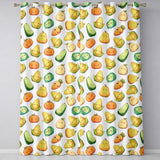 Cute Kawaii Autumn Vegetables Corn Pumpkin Carrot Beige Seamless Pattern  Readymade Eyelet Ring Top Thermal 100% Blackout Curtains