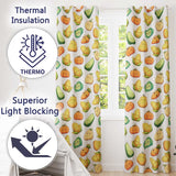 Cute Kawaii Autumn Vegetables Corn Pumpkin Carrot Beige Seamless Pattern  Readymade Eyelet Ring Top Thermal 100% Blackout Curtains