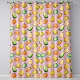 Cute Kawaii Autumn Vegetables Corn Pumpkin Carrot Pink Seamless Pattern  Readymade Eyelet Ring Top Thermal 100% Blackout Curtains