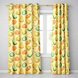 Cute Kawaii Autumn Vegetables Corn Pumpkin Carrot Yellow Seamless Pattern  Readymade Eyelet Ring Top Thermal 100% Blackout Curtains