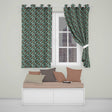 Elegant Vintage Floral Blue Cream Ornate Seamless Pattern  Readymade Eyelet Ring Top Thermal 100% Blackout Curtains