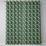 Elegant Vintage Floral Gold Teal Luxury Seamless Pattern  Readymade Eyelet Ring Top Thermal 100% Blackout Curtains