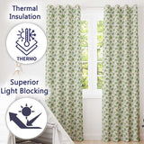 Soft Green Cannabis Leaf Watercolor on White Seamless Pattern  Readymade Eyelet Ring Top Thermal 100% Blackout Curtains