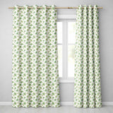 Soft Green Cannabis Leaf Watercolor on White Seamless Pattern  Readymade Eyelet Ring Top Thermal 100% Blackout Curtains