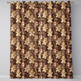 Gingerbread Men with Santa Hats and Gifts Seamless Pattern  Readymade Eyelet Ring Top Thermal 100% Blackout Curtains