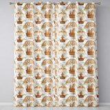 Cute Gingerbread Friends in Hot Air Balloons Vintage Style Seamless Pattern  Readymade Eyelet Ring Top Thermal 100% Blackout Curtains