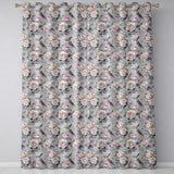 Elegant Hummingbird with Roses Soft Pastel Floral Seamless Pattern  Readymade Eyelet Ring Top Thermal 100% Blackout Curtains