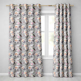 Elegant Hummingbird with Roses Soft Pastel Floral Seamless Pattern  Readymade Eyelet Ring Top Thermal 100% Blackout Curtains