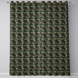 Lush River Valley Town Scenic Seamless Pattern  Readymade Eyelet Ring Top Thermal 100% Blackout Curtains