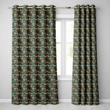 Lush River Valley Town Scenic Seamless Pattern  Readymade Eyelet Ring Top Thermal 100% Blackout Curtains