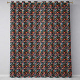 Colorful Anime Girls with Floral Garden Seamless Pattern  Readymade Eyelet Ring Top Thermal 100% Blackout Curtains