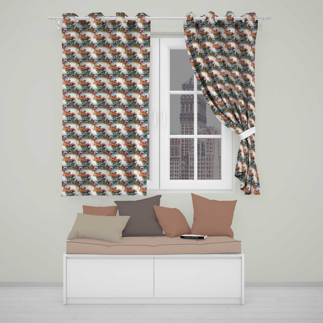 Watercolor Fantasy Mushrooms Floral Seamless Pattern  Readymade Eyelet Ring Top Thermal 100% Blackout Curtains