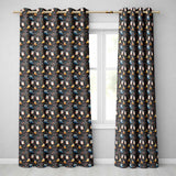 Cute Owl Birds Decorative Leaves Seamless Pattern  Readymade Eyelet Ring Top Thermal 100% Blackout Curtains