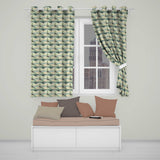 Classic Sailboats Sea Painting Style Seamless Pattern  Readymade Eyelet Ring Top Thermal 100% Blackout Curtains