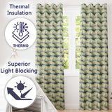 Classic Sailboats Sea Painting Style Seamless Pattern  Readymade Eyelet Ring Top Thermal 100% Blackout Curtains