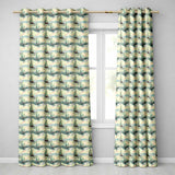 Classic Sailboats Sea Painting Style Seamless Pattern  Readymade Eyelet Ring Top Thermal 100% Blackout Curtains