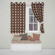 Japanese Samurai Autumn Landscape Seamless Pattern  Readymade Eyelet Ring Top Thermal 100% Blackout Curtains