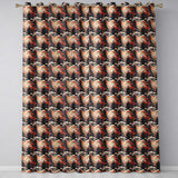 Japanese Samurai Autumn Landscape Seamless Pattern  Readymade Eyelet Ring Top Thermal 100% Blackout Curtains