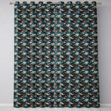 Colorful Tropical Fish Dense Foliage Seamless Pattern  Readymade Eyelet Ring Top Thermal 100% Blackout Curtains