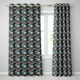 Colorful Tropical Fish Dense Foliage Seamless Pattern  Readymade Eyelet Ring Top Thermal 100% Blackout Curtains