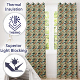 Colorful Classic Cars with Floral Detail Seamless Pattern  Readymade Eyelet Ring Top Thermal 100% Blackout Curtains
