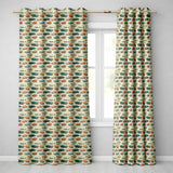 Colorful Classic Cars with Floral Detail Seamless Pattern  Readymade Eyelet Ring Top Thermal 100% Blackout Curtains