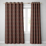 African Tribal Mask Motif Pattern Seamless Pattern  Readymade Eyelet Ring Top Thermal 100% Blackout Curtains