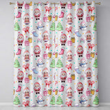 Cute Kawaii Santa Snowman Gift Characters Cream Background Seamless Pattern Readymade Eyelet Ring Top Thermal 100% Blackout Curtains