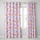 Cute Kawaii Christmas Pets Snow Globe Gifts Pink Background Seamless Pattern Readymade Eyelet Ring Top Thermal 100% Blackout Curtains