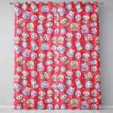 Cute Kawaii Christmas Pets Snow Globe Gifts Red Background Seamless Pattern Readymade Eyelet Ring Top Thermal 100% Blackout Curtains
